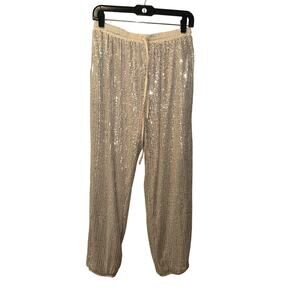 ⭐️ Women’s Top Style Nude Sequin Party Pants. Size Large